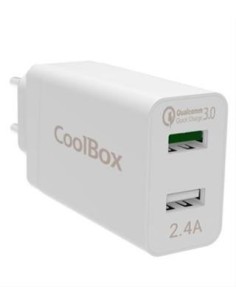 CARGADOR DE PARED 2XUSB COOLBOX QUALCOMM 3.0 BLANCO
